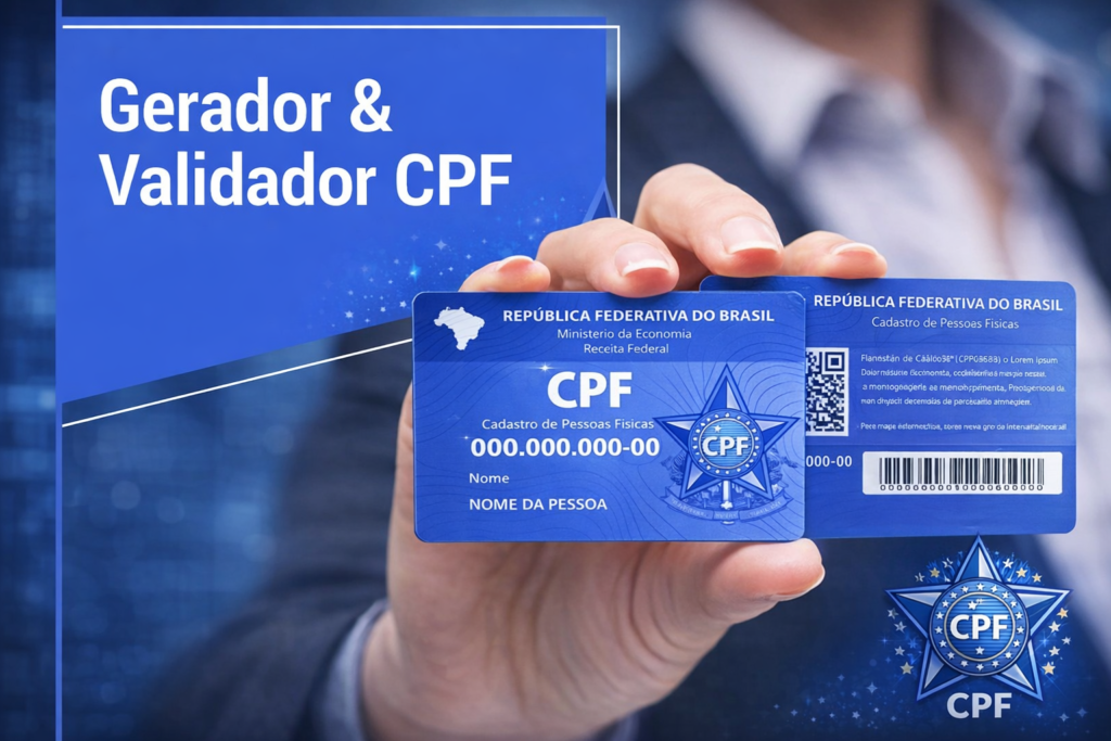 “Gerador de CPF online com cartão CPF válido”