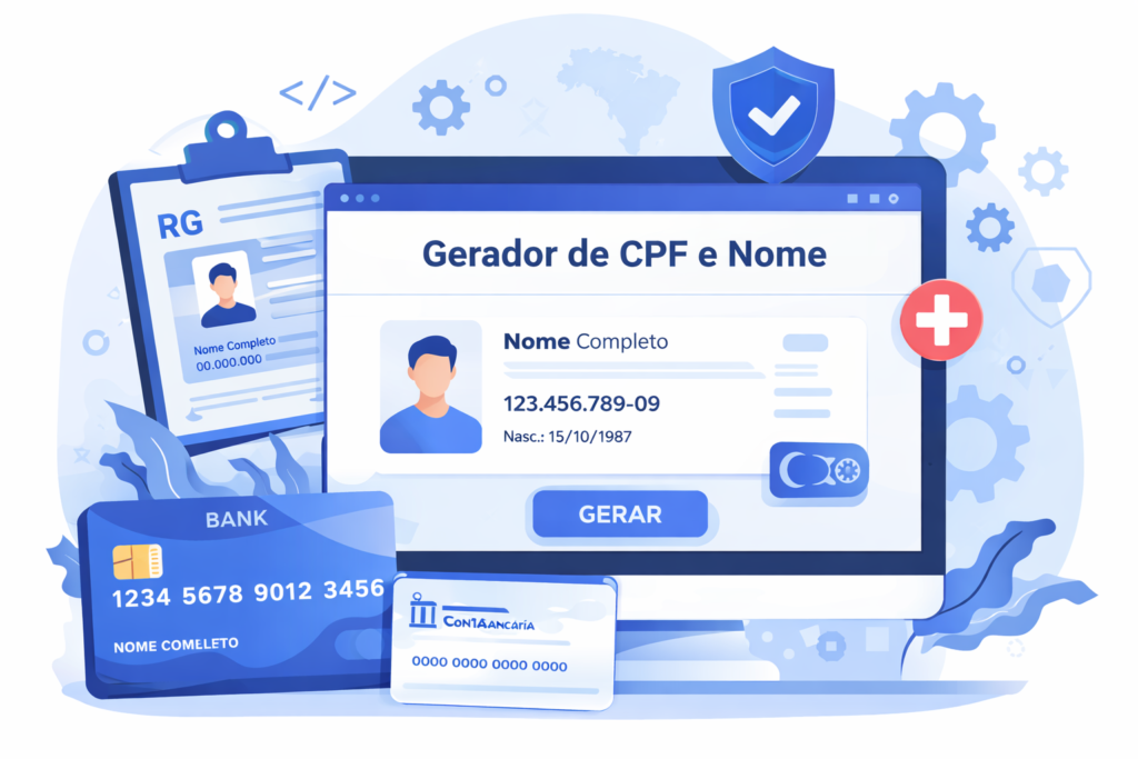 Gerador de CPF e Nome completo online para testes