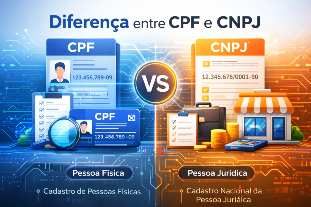 diferença entre CPF e CNPJ explicação da estrutura dos documentos brasileiros