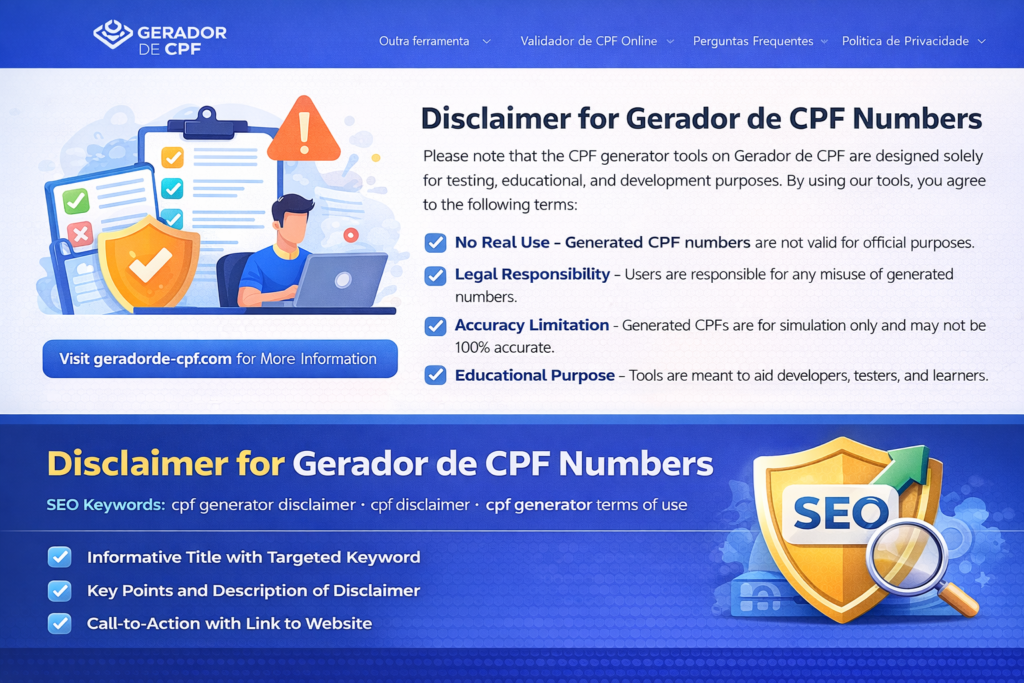 Isenção do Gerador de CPF otimizada para SEO